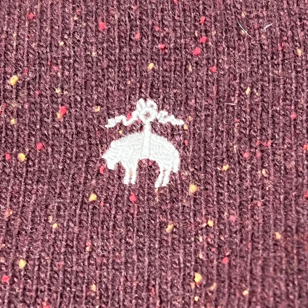 Brooks Brothers Men's Burgundy Speckled Half Zip‎ Sweater Medium Lambswool Blend